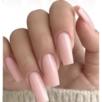 Накладні нігті Kitty Nail натуральні рожеві, форма квадрат, довгі, 24 шт
