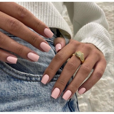 Накладні нігті Kitty Nail молочні рожеві, форма квадрат, короткі, 24 шт з доставкою по Україні