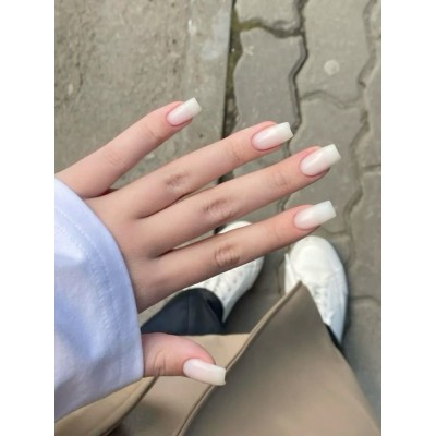 Накладні нігті Kitty Nail молочні, форма квадрат, середні, 24 шт з доставкою по Україні