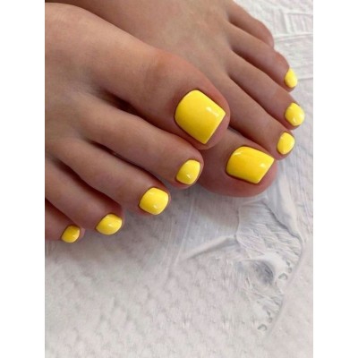 Накладні нігті для ніг Kitty Nail Yellow яскраві жовті, 28 шт з доставкою по Україні