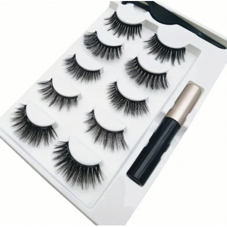 Магнітні накладні вії EyeLashes Daily різні ефекти, 6 пар і підводка з доставкою по Україні