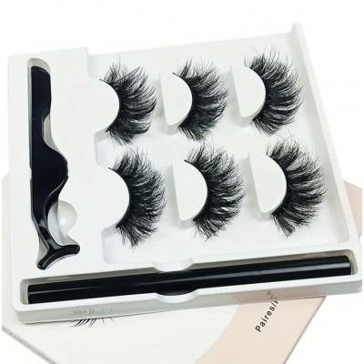 Магнітні вії Eyelash set ZM-03 ляльковий пухнастий ефект, 3 пари