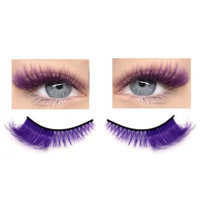 Накладні вії EyeLash Pp 6-16 мм фіолетові, ефект лисички, 1 пара
