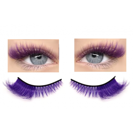 Накладні вії EyeLash Pp 6-16 мм фіолетові, ефект лисички, 1 пара з доставкою по Україні