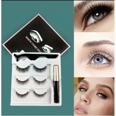 Магнітні вії Eyelash set LF-05 природній, класичний, пухнастий ефект, 3 пари з доставкою по Україні