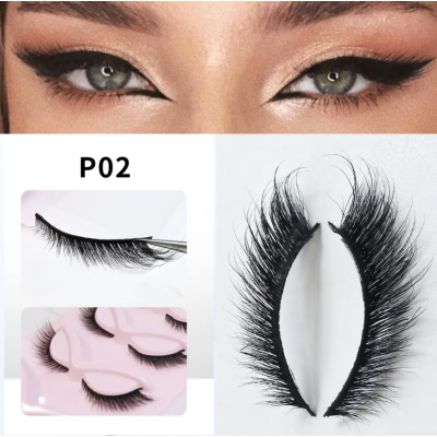 Накладні вії Eye Lashes P02, ефект лисички подовжений, 1 пара з доставкою по Україні