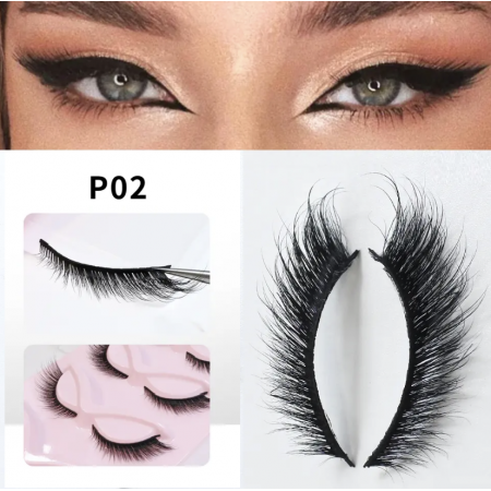 Накладні вії Eye Lashes P02, ефект лисички подовжений, 1 пара з доставкою по Україні