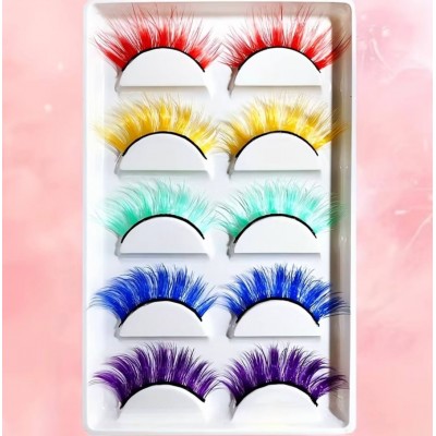 Накладні вії  EyeLash 3D-132 10-19 мм, кольорові, 5 пар з доставкою по Україні