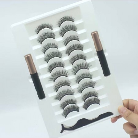 Магнітні вії Magnetic Maxi Set, натуральні пухнасті, 10 пар, з магнітною підводкою з доставкою по Україні