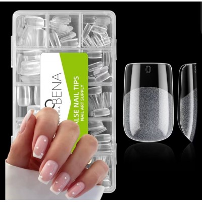 Тіпси для нарощування нігтів Design Nail прозорі з широкою лункою, 240 шт