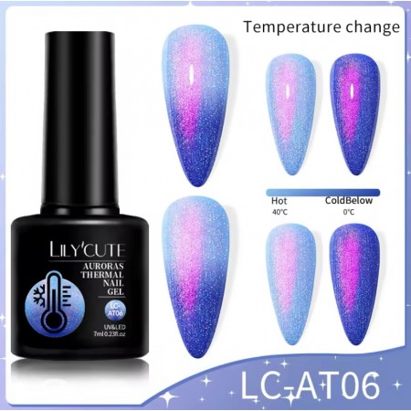 Термо гель-лак Lilycute LC-AT06 фіолетово-перламутровий, 7 мл з доставкою по Україні