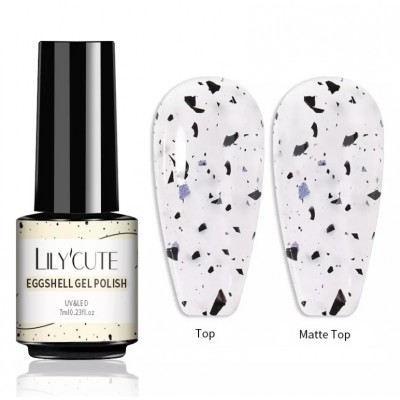 Гель-лак Lilycute Eggshell перепелине яйце, прозорий з крапками, 7 мл