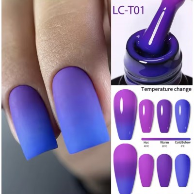 Термо гель-лак Lilycute LC-T01 фіолетово-синій, 7 мл