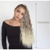 Заколка краб з штучним волоссям Blonde хвіст кучерявий блонд омбре, 60 см з доставкою по Україні