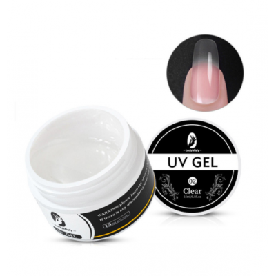Гель для нарощування нігтів Lady Misty Clear Gel UV будівельний 02, прозорий, 15 мл з доставкою по Україні