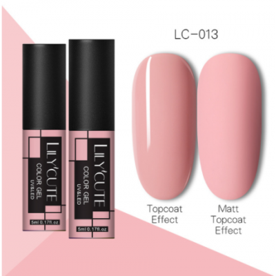 Гель-лак Lilycute LC-013, світло-рожевий пастельний, 5 мл