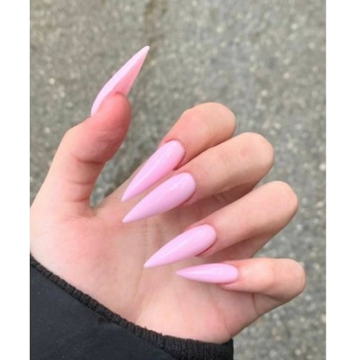 Накладні нігті Kitty Nail ніжні рожеві, форма стилет, довгі, 20 шт