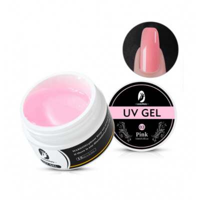 Гель для нарощування нігтів Lady Misty Pink Gel UV будівельний 03, рожевий, 15 мл з доставкою по Україні