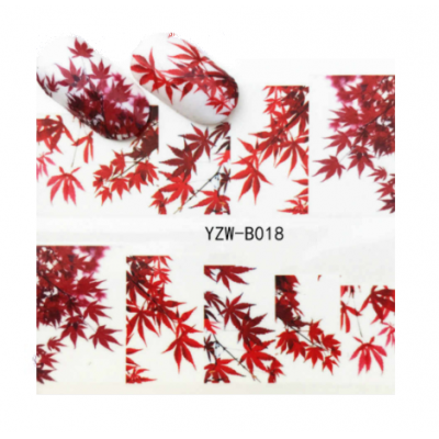 Слайдер-дизайн для ногтей YZW-B018 Осень, кленовые листья Слайдер-дизайн для ногтей YZW-B018 Осень, кленовые листья з доставкою по Україні