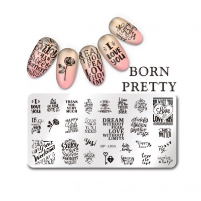 Пластина для стемпінга Born Pretty BP-L055 Love, Enjoy Party, кохання