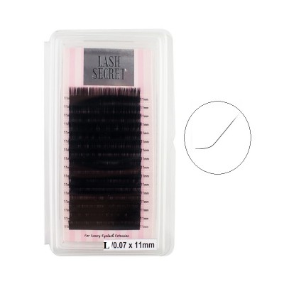 Вії для нарощування Lash Secret L 0.07 (16 рядів: 6-13 мм), чорні