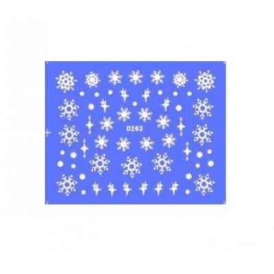 Слайдер-дизайн для нігтів D-263 Happy New Year, сніжинки з доставкою по Україні
