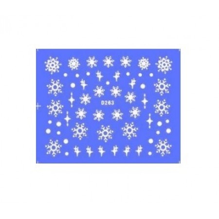 Слайдер-дизайн для нігтів D-263 Happy New Year, сніжинки з доставкою по Україні