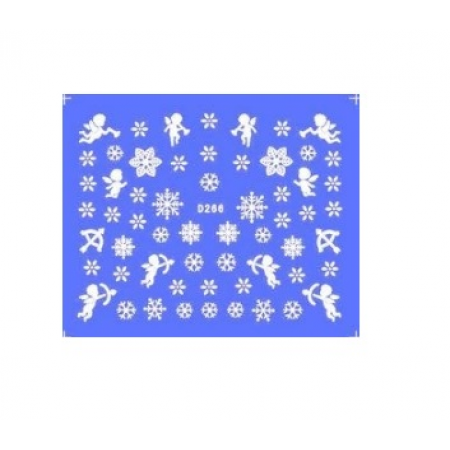 Слайдер-дизайн для нігтів D-266 Happy New Year, сніжинки з доставкою по Україні