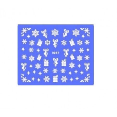 Слайдер-дизайн для нігтів D-267 Happy New Year, сніжинки з доставкою по Україні
