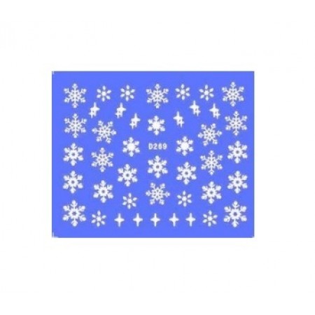 Слайдер-дизайн для нігтів D-269 Happy New Year, сніжинки з доставкою по Україні