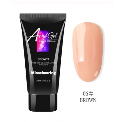 Акрил-гель для нігтів Acryl Gel Brown 06, бежевий, 30 мл