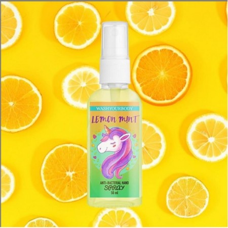 Антисептик спрей для рук Wash Your Body Lemon Mint лимонна мята, 50 мл з доставкою по Україні