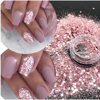 Блискітки, каміфубукі KM Glitter рожеве золото, 1 г з доставкою по Україні