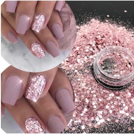 Блискітки, каміфубукі KM Glitter рожеве золото, 1 г з доставкою по Україні