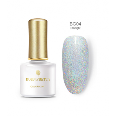 Гель-лак Born Pretty Bright Gem BG-004 Starlight, срібне мерехтіння з голограмою, 6 мл