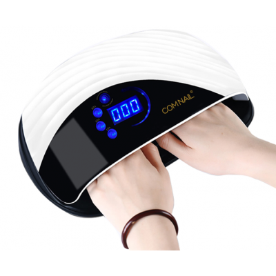 Лампа LED Comnail Q005 з вентилятором, таймер 10, 30, 60, 99 сек, 120 Вт (Гарантія, ремонт) з доставкою по Україні