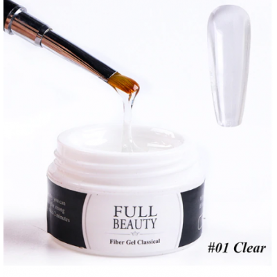 Гель файбер Full Beauty 01 Clear, прозорий, 15 мл з доставкою по Україні