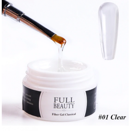 Гель файбер Full Beauty 01 Clear, прозорий, 15 мл з доставкою по Україні