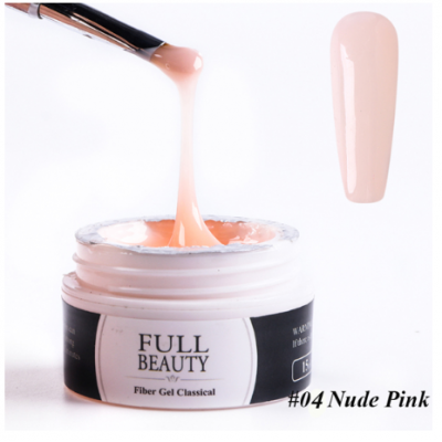 Гель файбер Full Beauty Nude Pink, рожевий нюд, 15 мл з доставкою по Україні