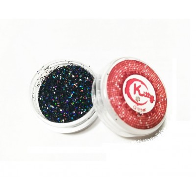 Блискітки для нігтів Kitty Glitter 010, чорні з голограмою, 1 г