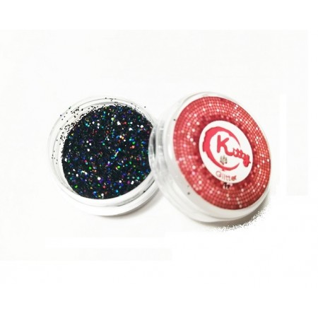 Блискітки для нігтів Kitty Glitter 010, чорні з голограмою, 1 г з доставкою по Україні