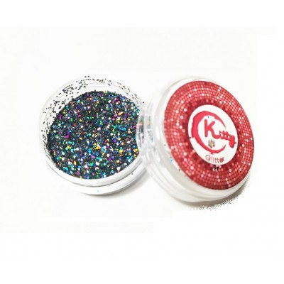 Блискітки для нігтів Kitty Glitter 010, графіт з голограмою, 1 г з доставкою по Україні