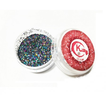 Блискітки для нігтів Kitty Glitter 010, графіт з голограмою, 1 г з доставкою по Україні