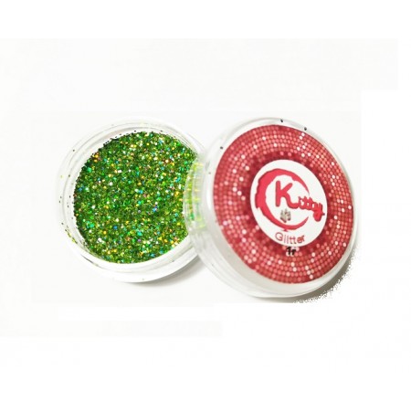 Блискітки для нігтів Kitty Glitter 010, зелені з голограмою, 1 г з доставкою по Україні
