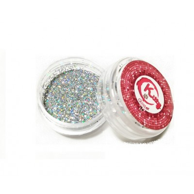 Блискітки для нігтів Kitty Glitter 010, срібло з голограмою, 1 г з доставкою по Україні