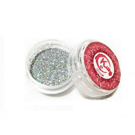 Блискітки для нігтів Kitty Glitter 010, срібло з голограмою, 1 г з доставкою по Україні