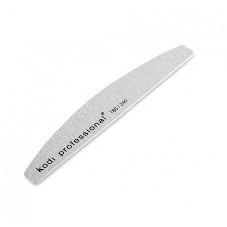 Пилка для нігтів Kodi Professional 180/240 Half Grey, півколо з доставкою по Україні