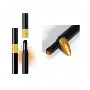 Дзеркальна пудра для втирання в олівці Venalisa LUX Magic Powder LS202S золото з голограмою, 10 см