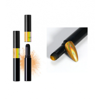 Дзеркальна пудра для втирання в олівці Venalisa LUX Magic Powder LS202S золото з голограмою, 10 см