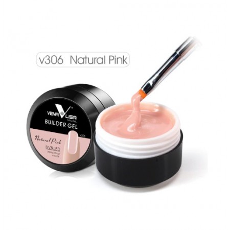 Гель Желе Venalisa Builder Gel Natural Pink будівельний, пудровий рожевий, 15 мл з доставкою по Україні